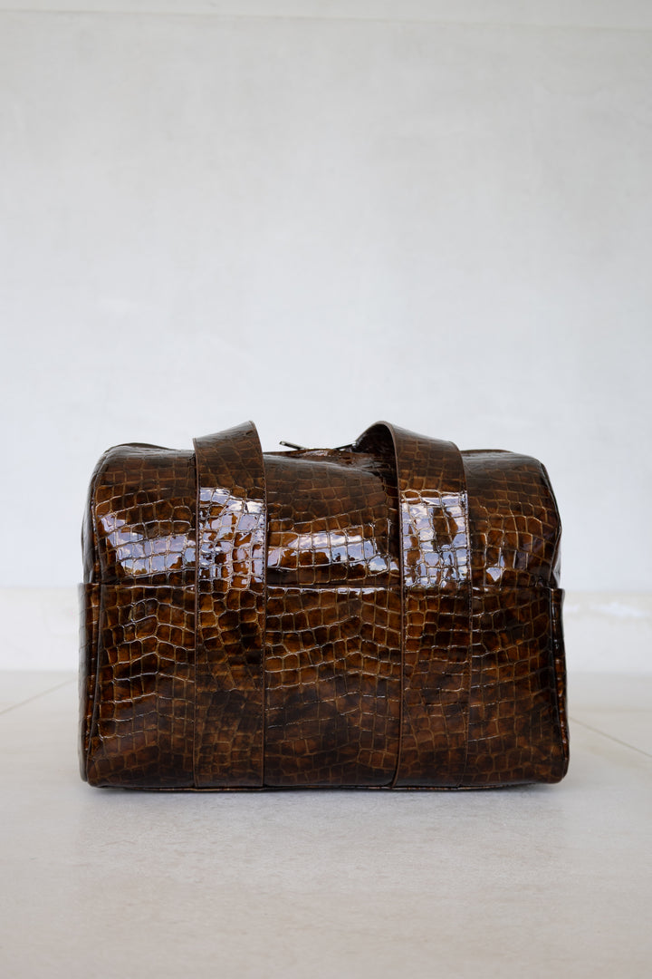 Bowling Bag XL | Cognac Nacre Croco