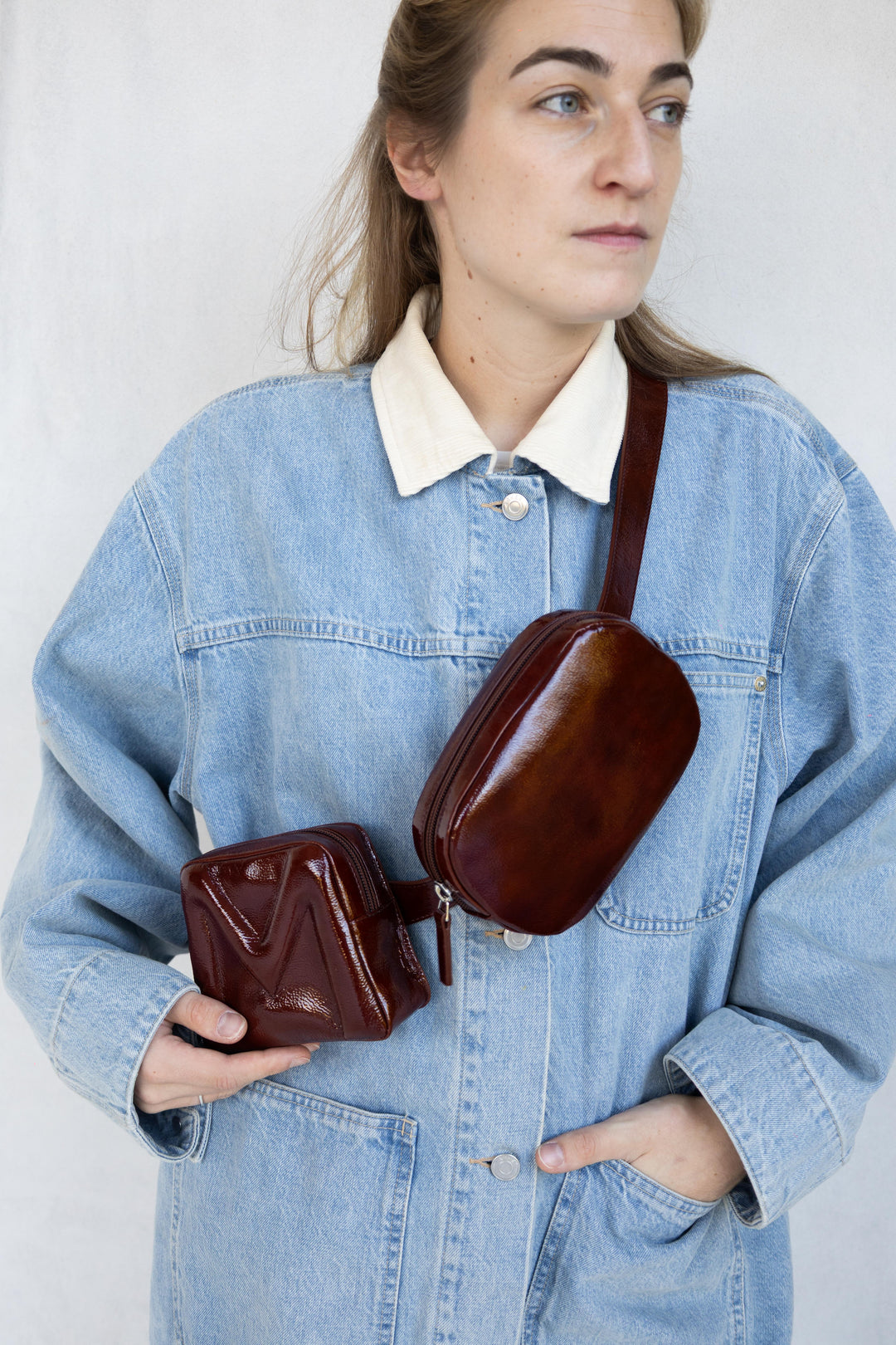 Belt Bag: The Belt XL Amarone Stone + Mini M Amarone Stone + Oval Belt Amarone Stone