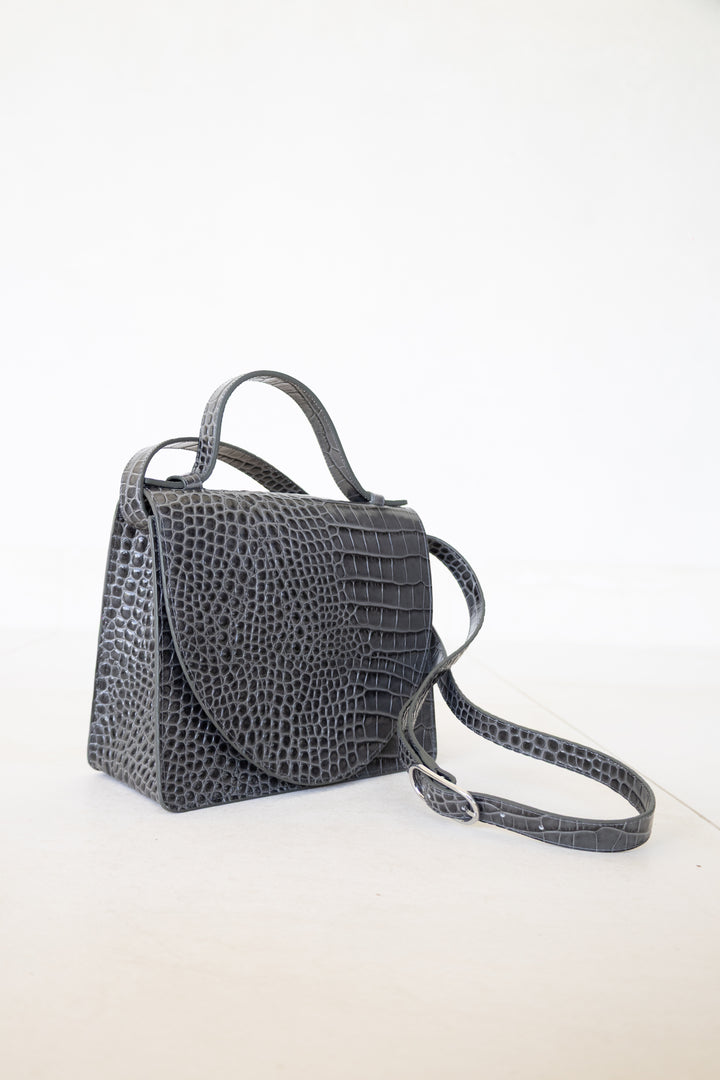 Mini Briefcase | Antracite Croco