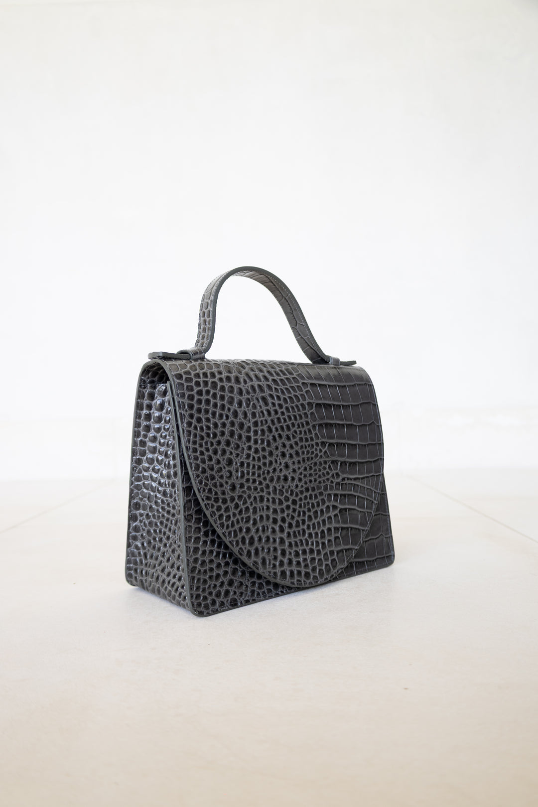 Mini Briefcase | Antracite Croco