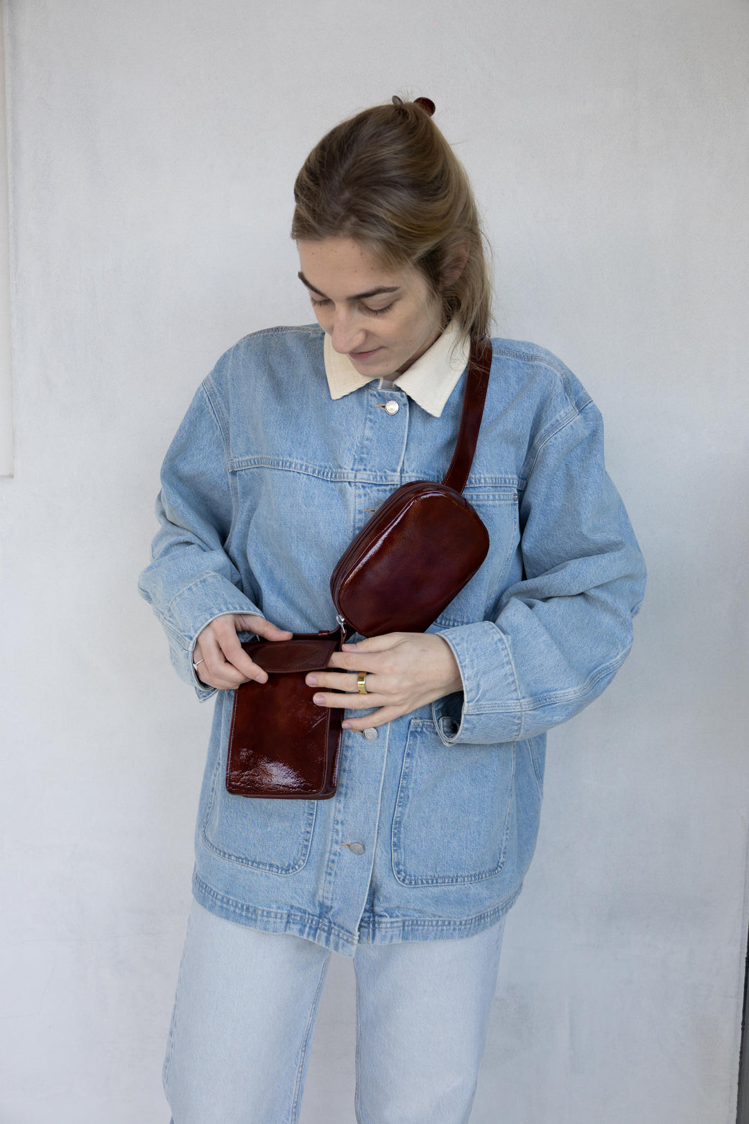 Belt Bag: The Belt XL Amarone Stone + Rectangle Amarone Stone + Oval Belt Amarone Stone