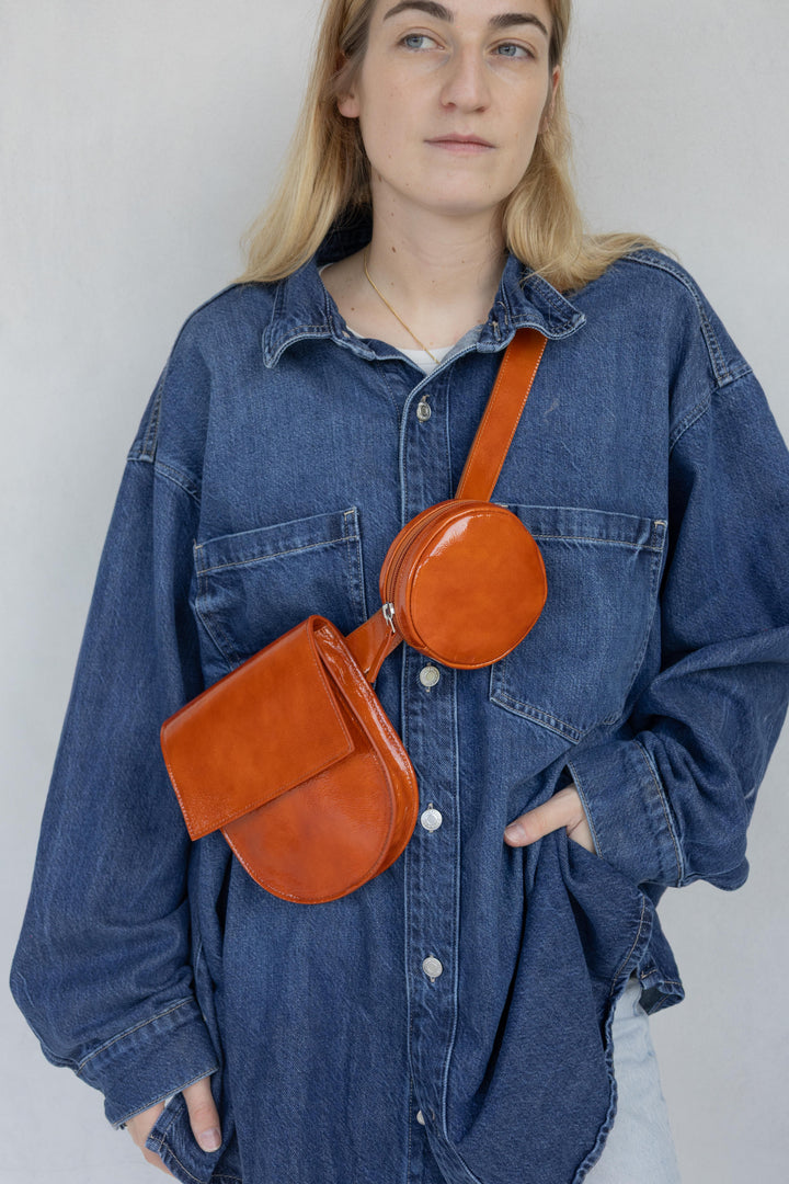 Belt Bag: Belt XL Terracotta Stone + Half Moon Terracotta Stone + Pastille Terracotta Stone