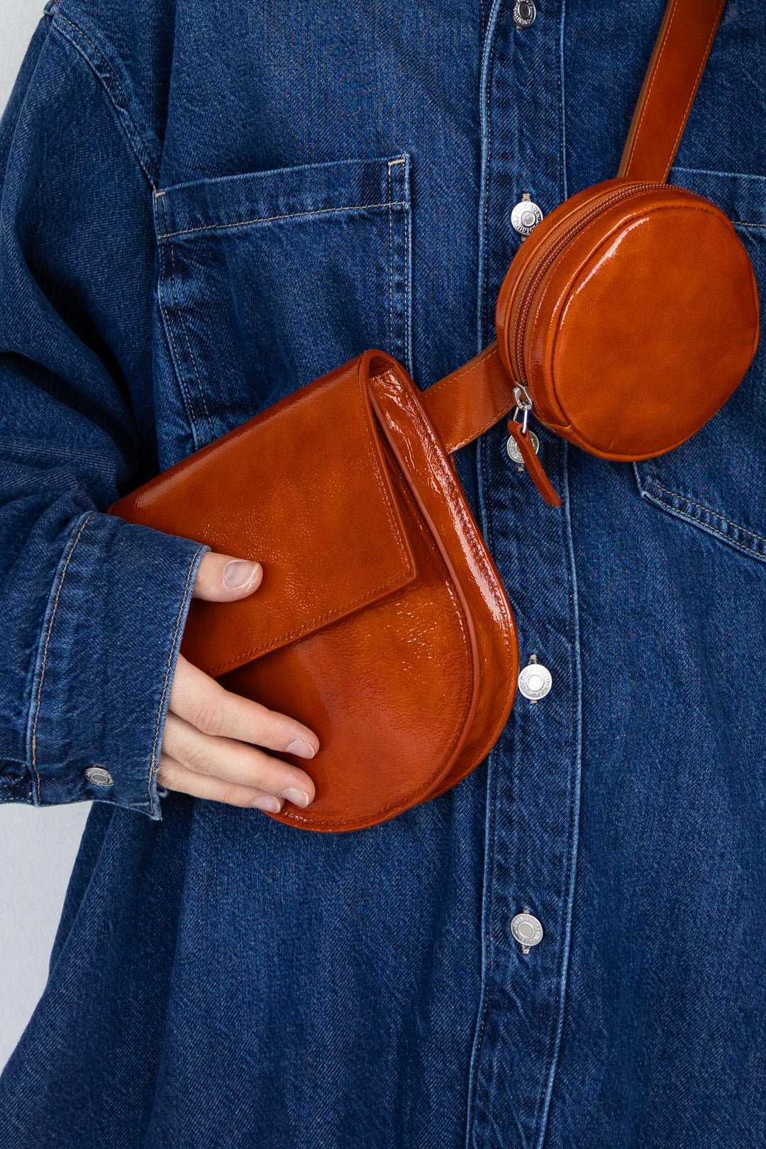Belt Bag: Belt XL Terracotta Stone + Half Moon Terracotta Stone + Pastille Terracotta Stone