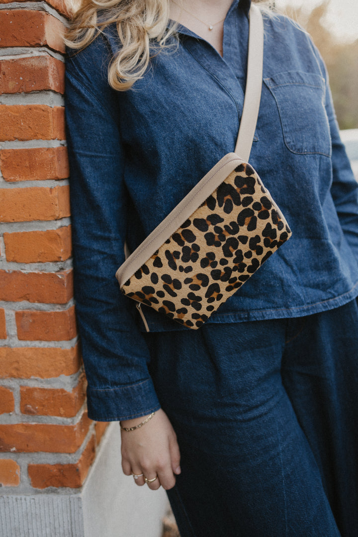 Belt Bag: Belt XL Beige + Trapezium Leopard