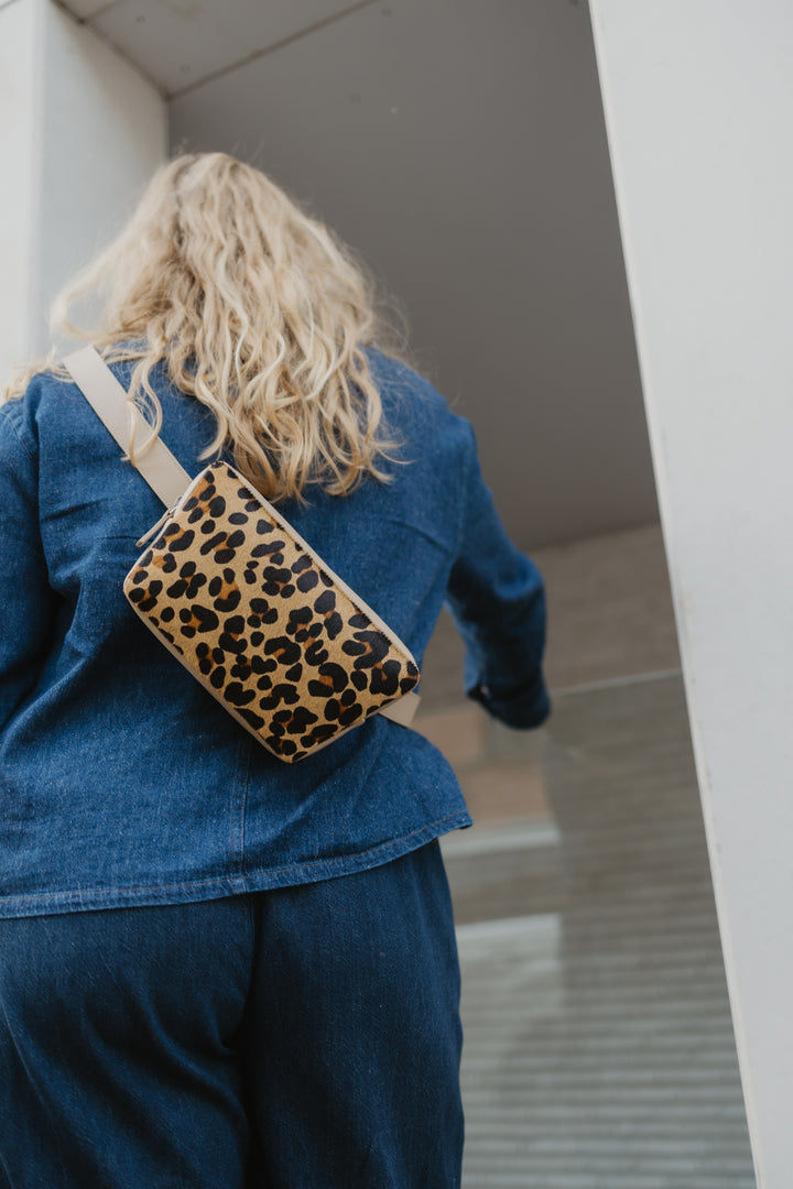 Belt Bag: Belt XL Beige + Trapezium Leopard