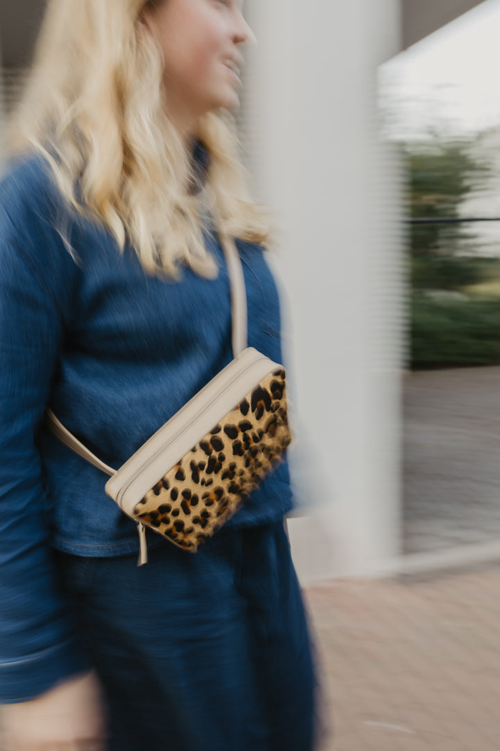 Belt Bag: Belt XL Beige + Trapezium Leopard