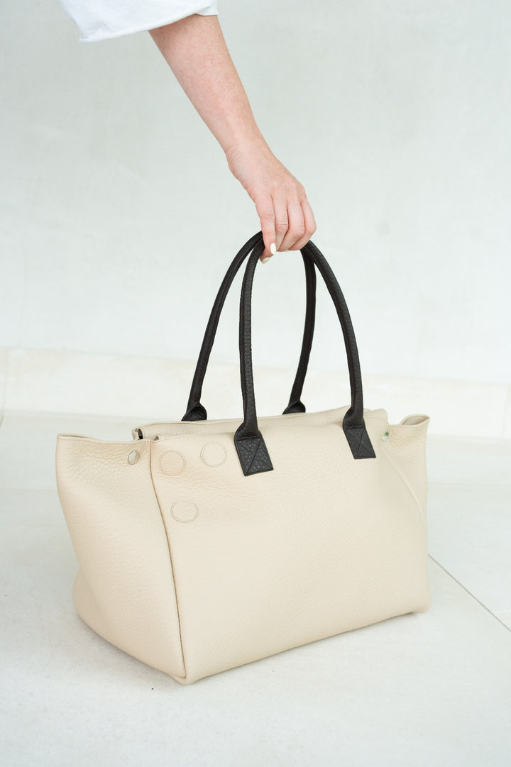 Grocery Bag | Combi Beige / Ebony Structured