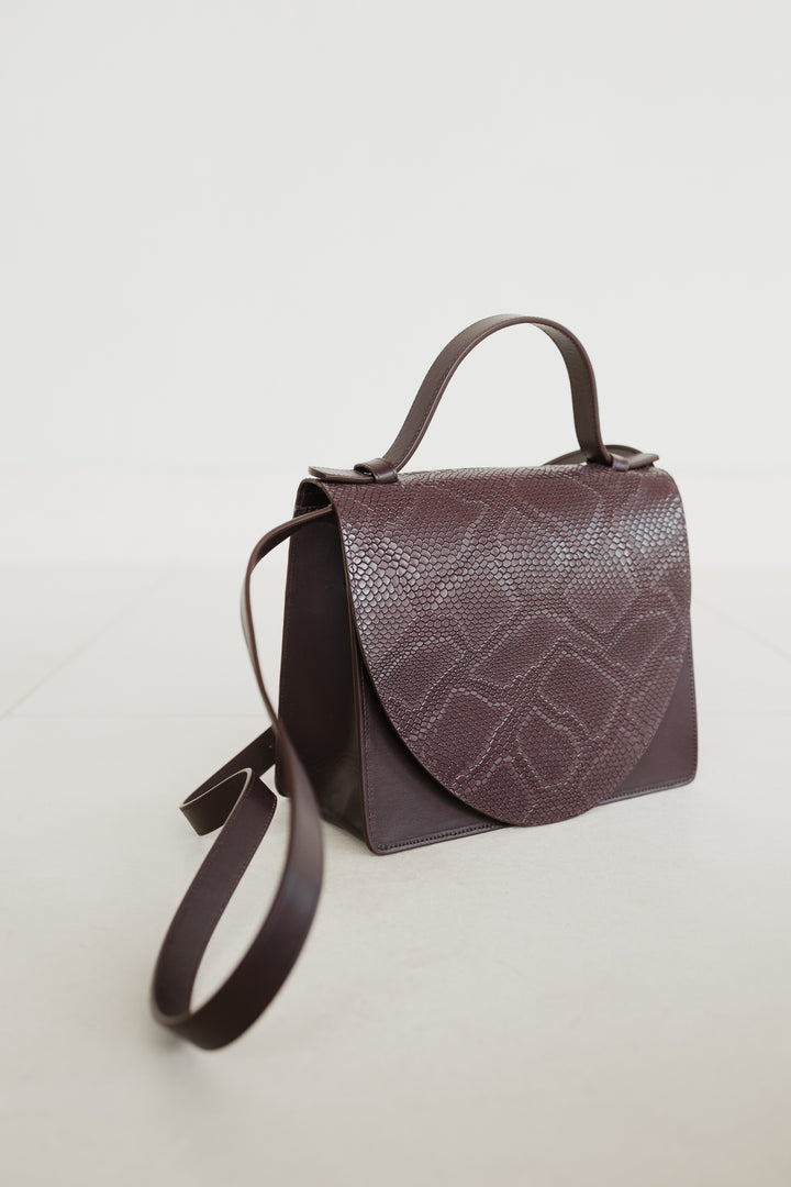Mini Briefcase | Combi Burgundy Snake