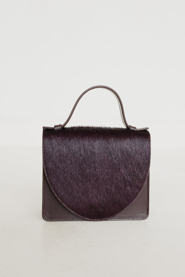 Micro Briefcase | Burgundy Fur