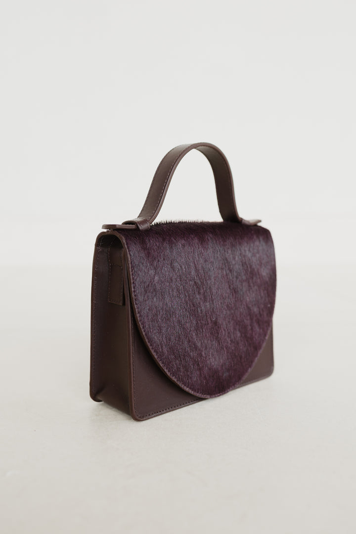 Micro Briefcase | Burgundy Fur