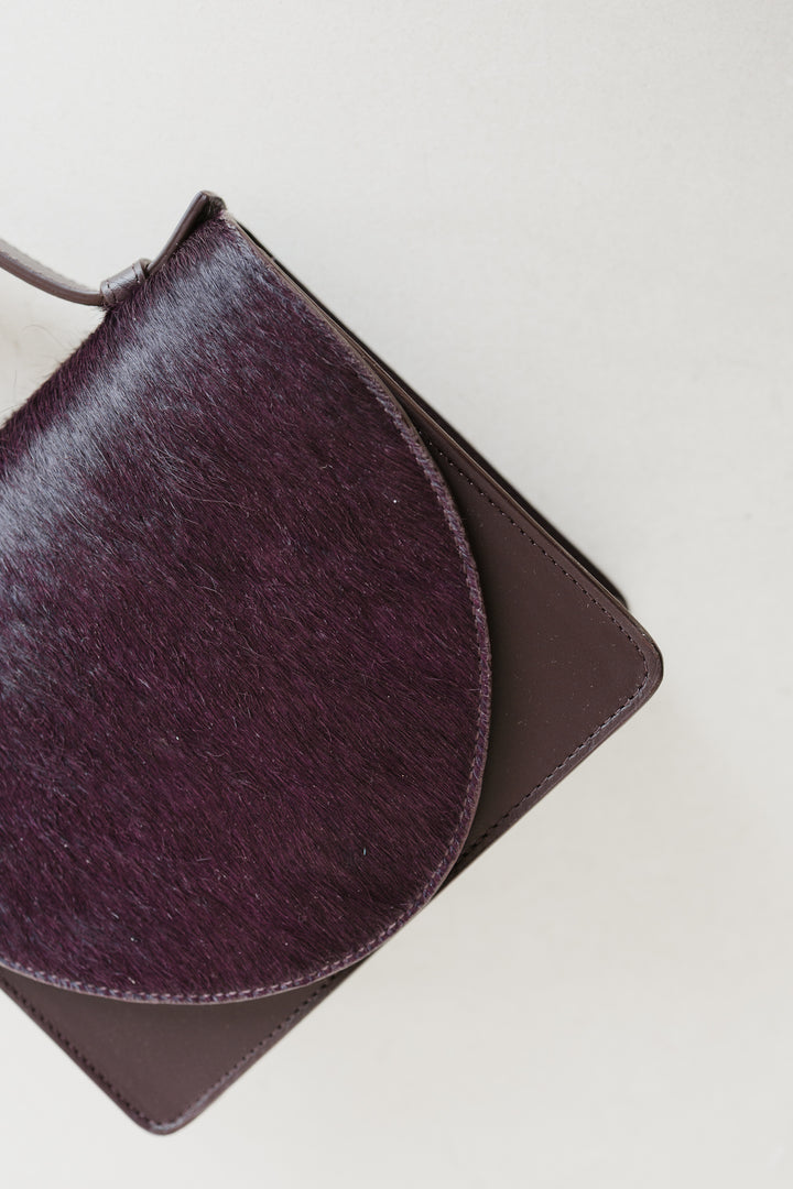 Micro Briefcase | Burgundy Fur