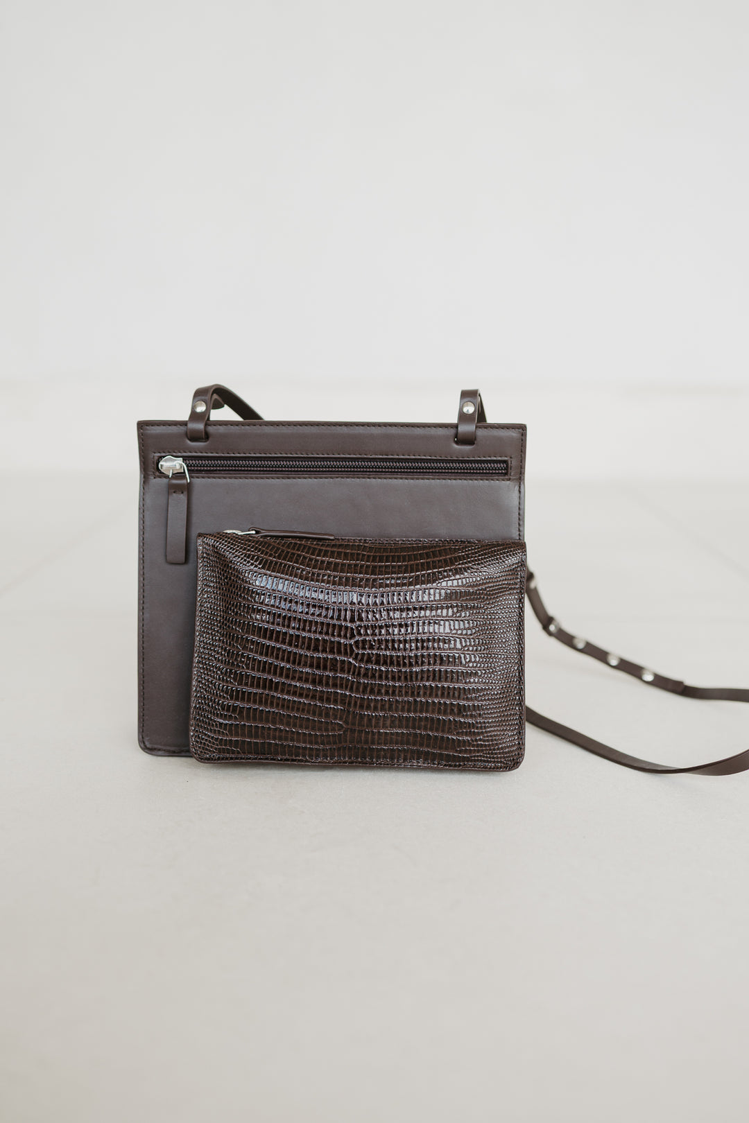 Double Pouch | Comi Ebony Pure / Lizard