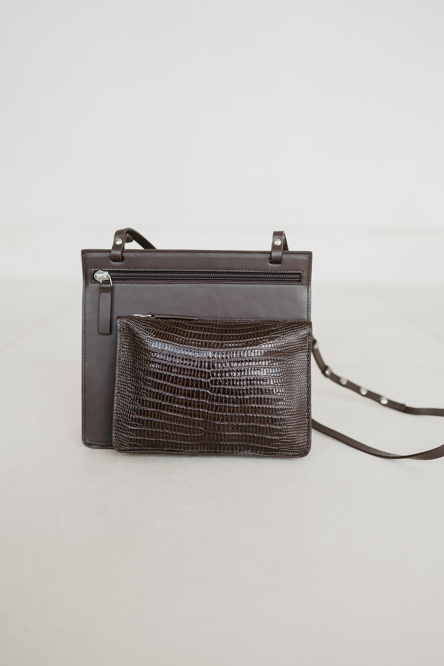 Double Pouch | Comi Ebony Pure / Lizard