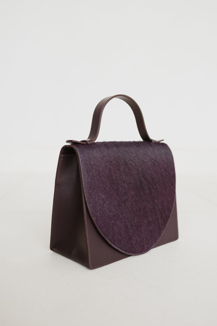 Mini Briefcase | Burgundy Fur