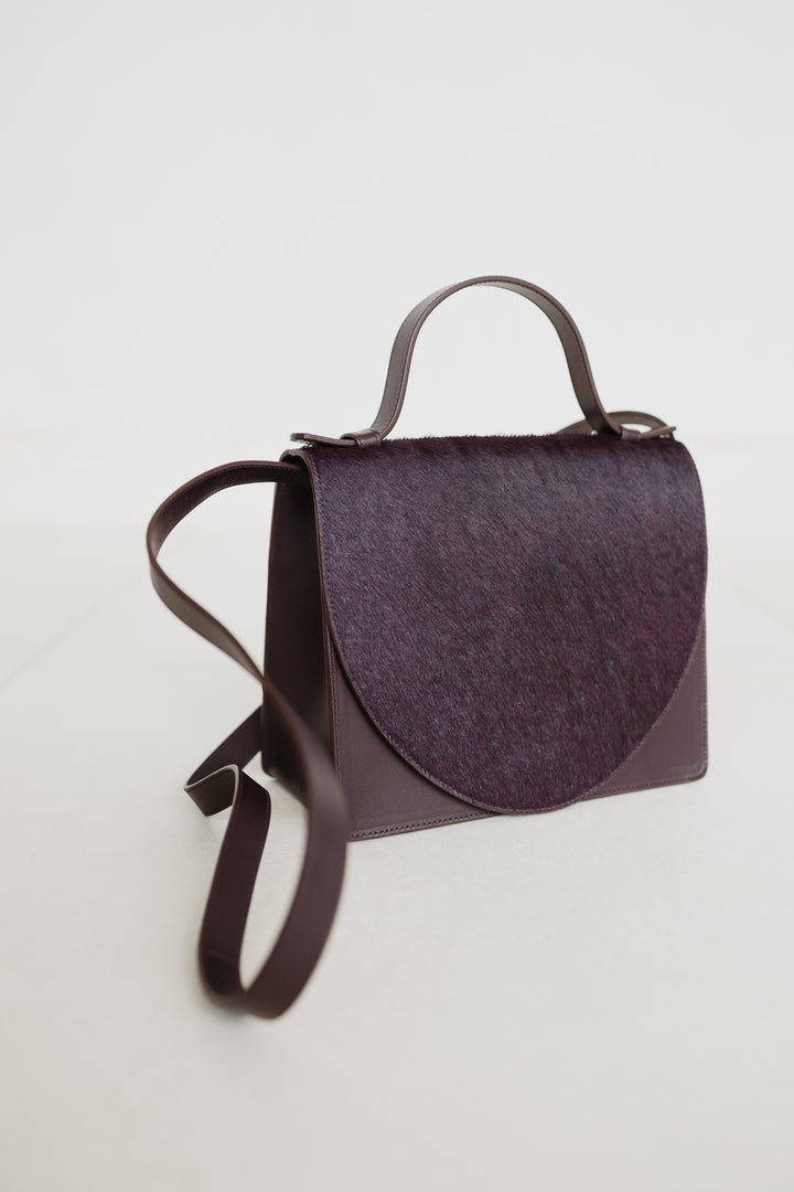 Mini Briefcase | Burgundy Fur
