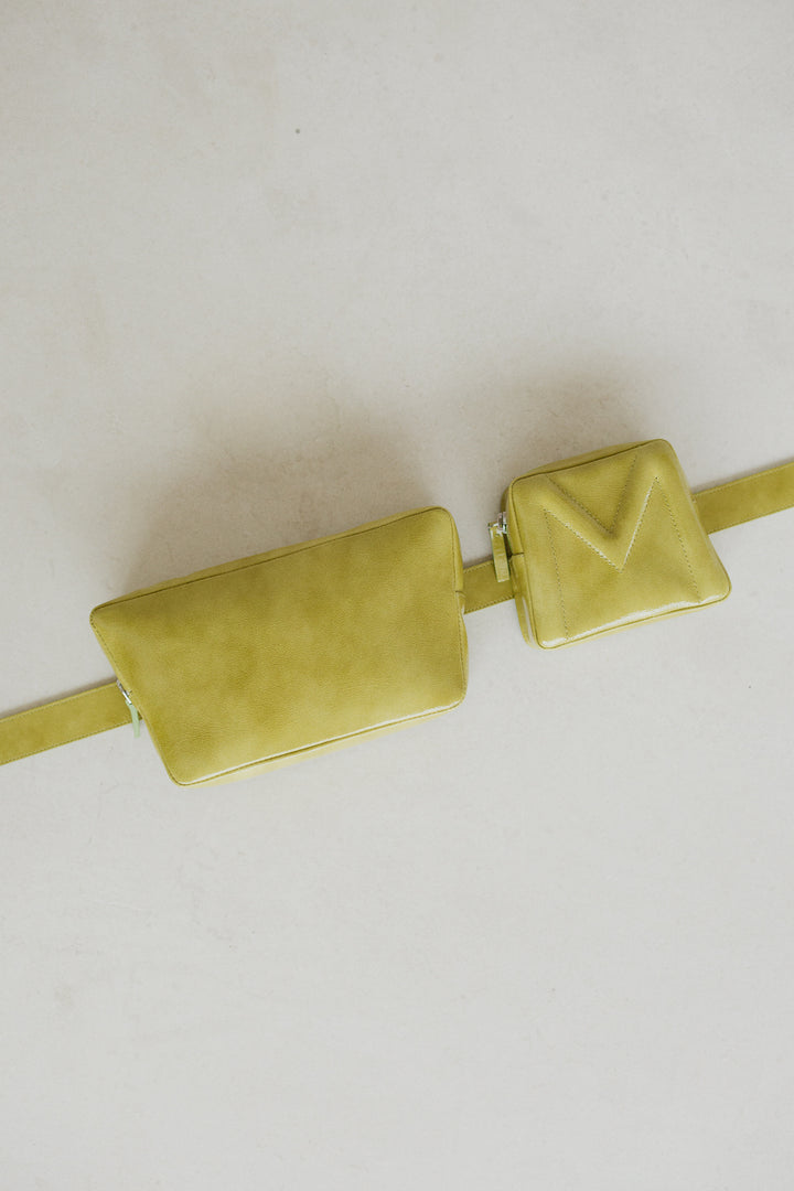 Belt Bag: Belt XL Taormina Stone + Trapezium Taormina Stone + Mini M Taorminia Stone
