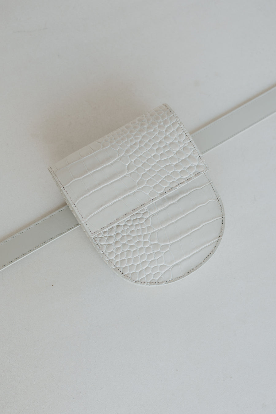 Belt Bag: Belt XL White Pure + Half Moon White Croco