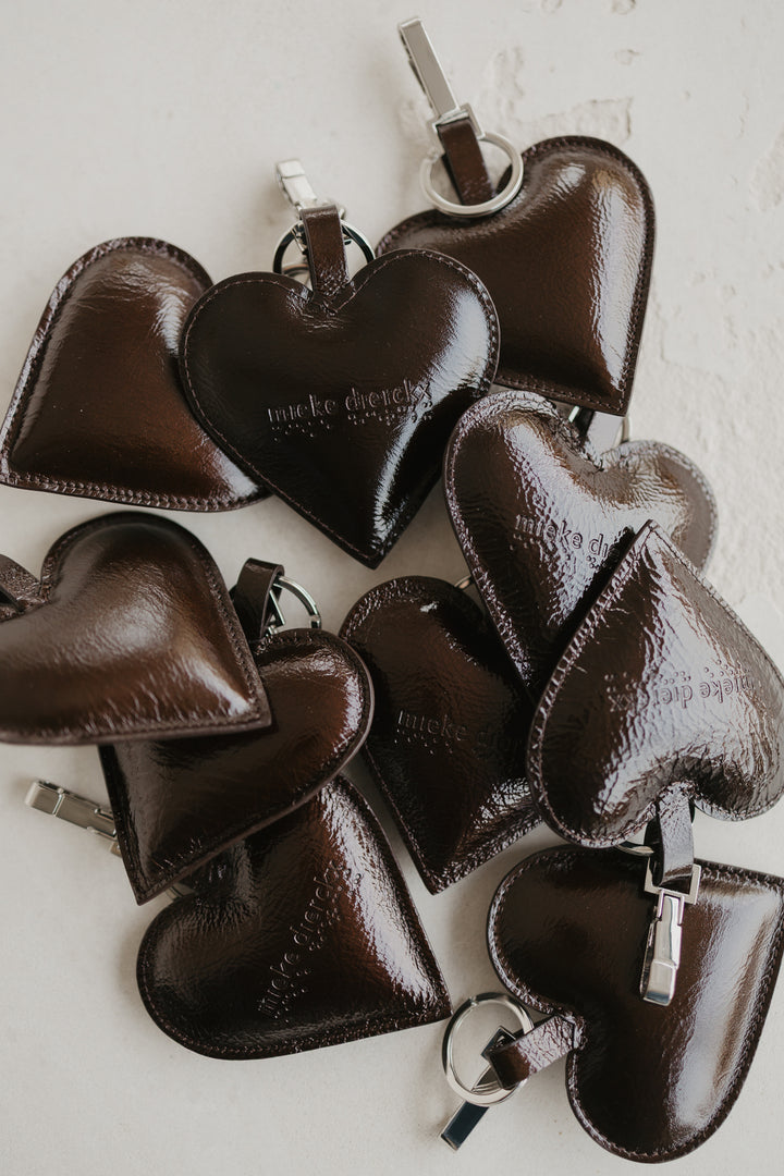 Keychain | Heart Keychain Chocolate Stone