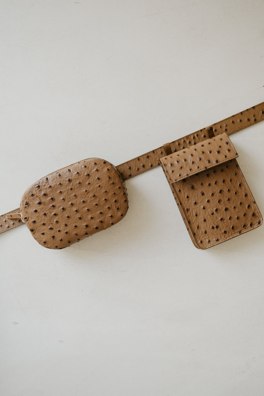 Belt Bag: The Belt XL Palermo Struzzo + Oval Belt Palermo Struzzo + Rectangle Palermo Struzzo