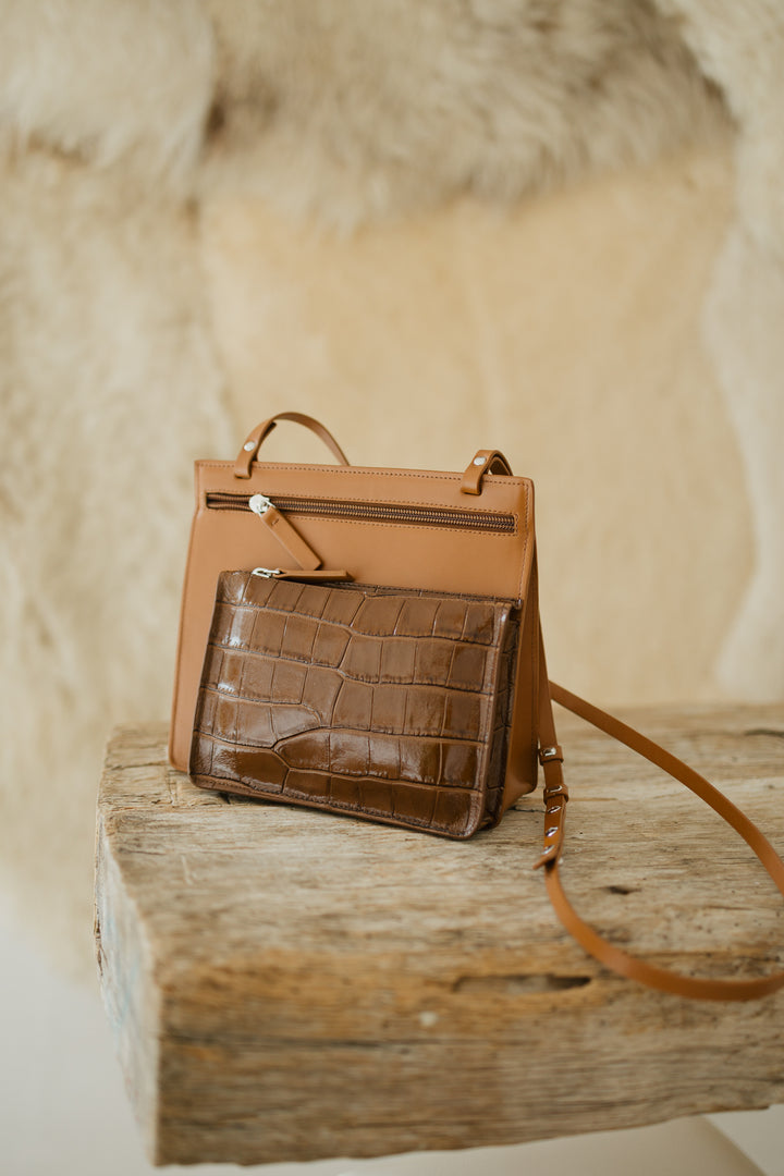 Double Pouch | Combi Light Cognac / Cognac Croco