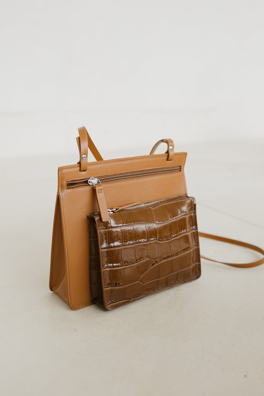 Double Pouch | Combi Light Cognac / Cognac Croco