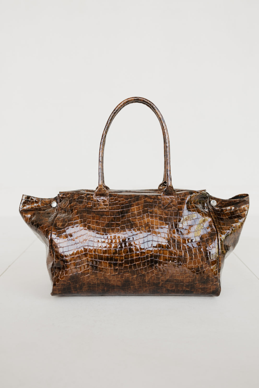 Grocery Bag | Cognac Nacre Croco