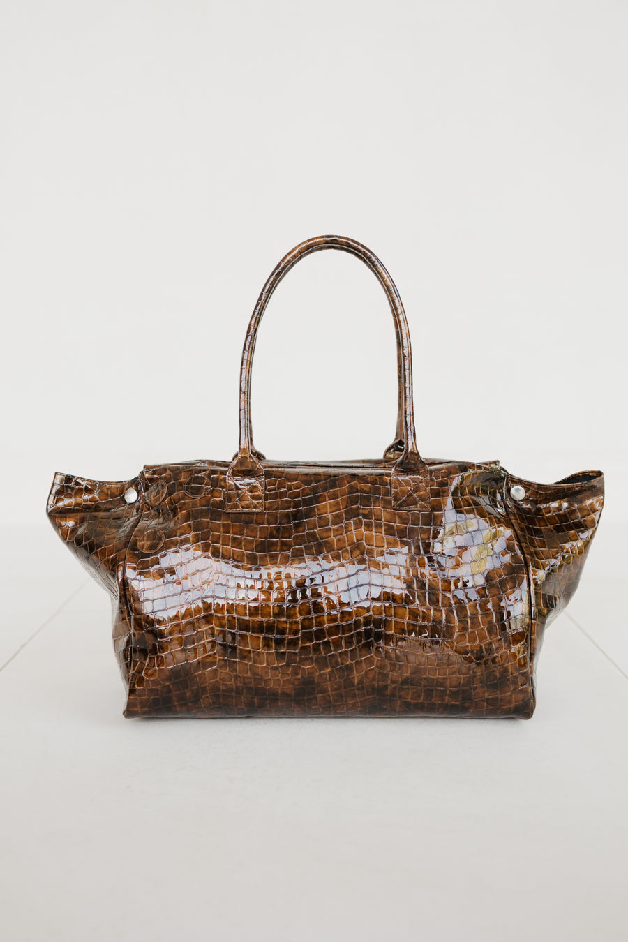 Grocery Bag | Cognac Nacre Croco