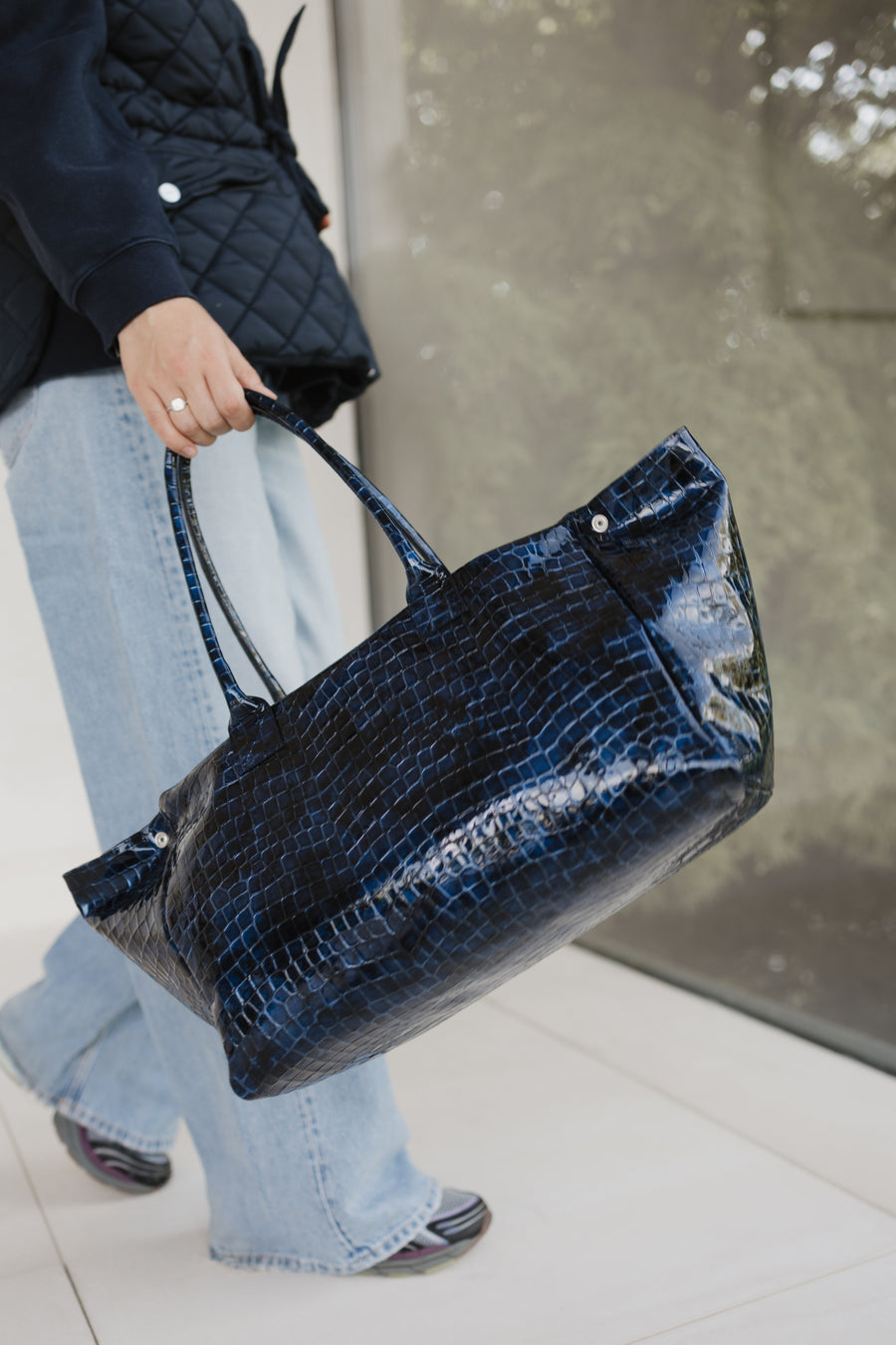 Grocery Bag | Night Blue Nacre Croco