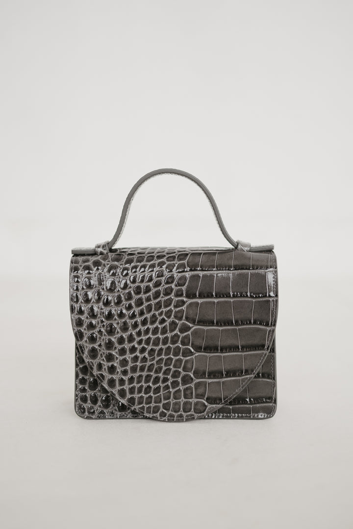 Micro Briefcase | Antracite Croco
