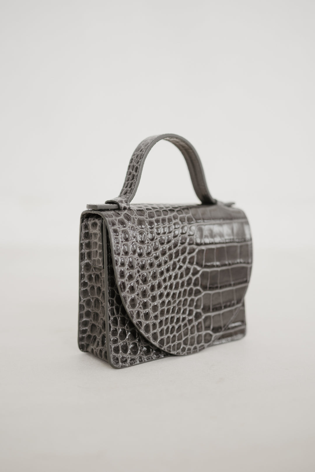 Micro Briefcase | Antracite Croco