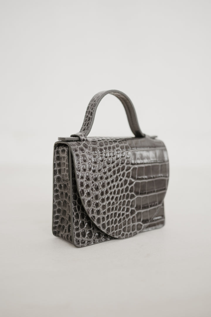 Micro Briefcase | Antracite Croco