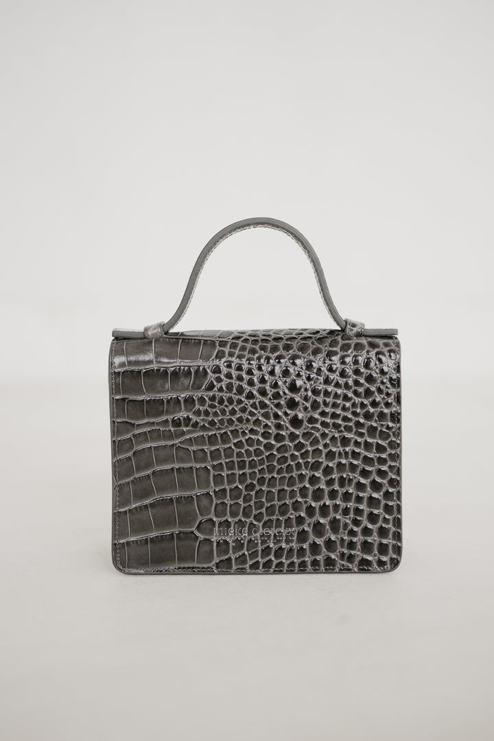 Micro Briefcase | Antracite Croco