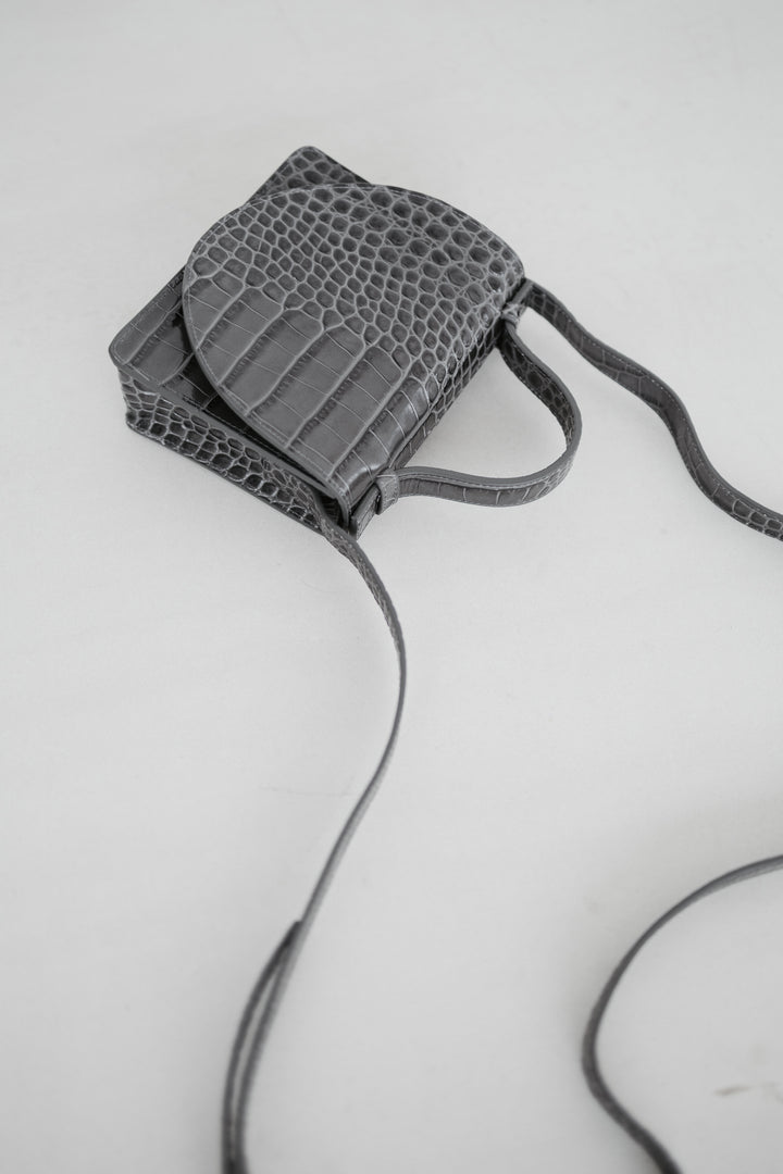 Micro Briefcase | Antracite Croco