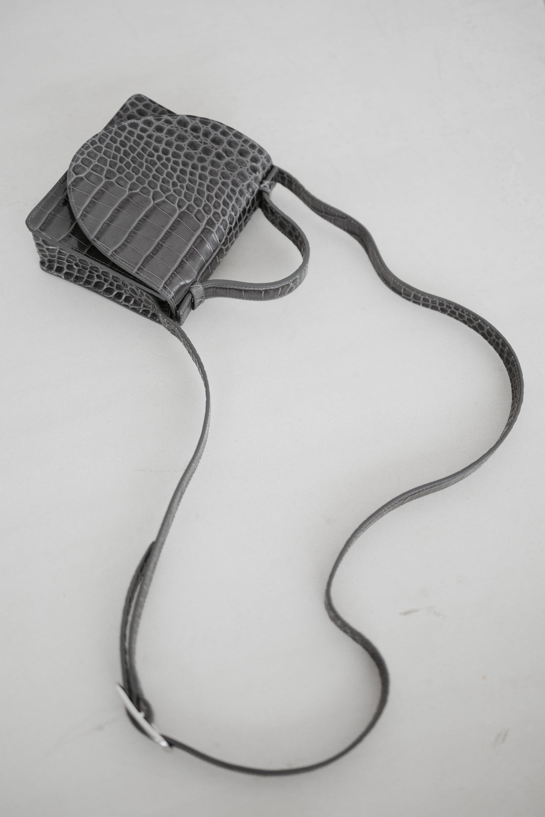 Micro Briefcase | Antracite Croco