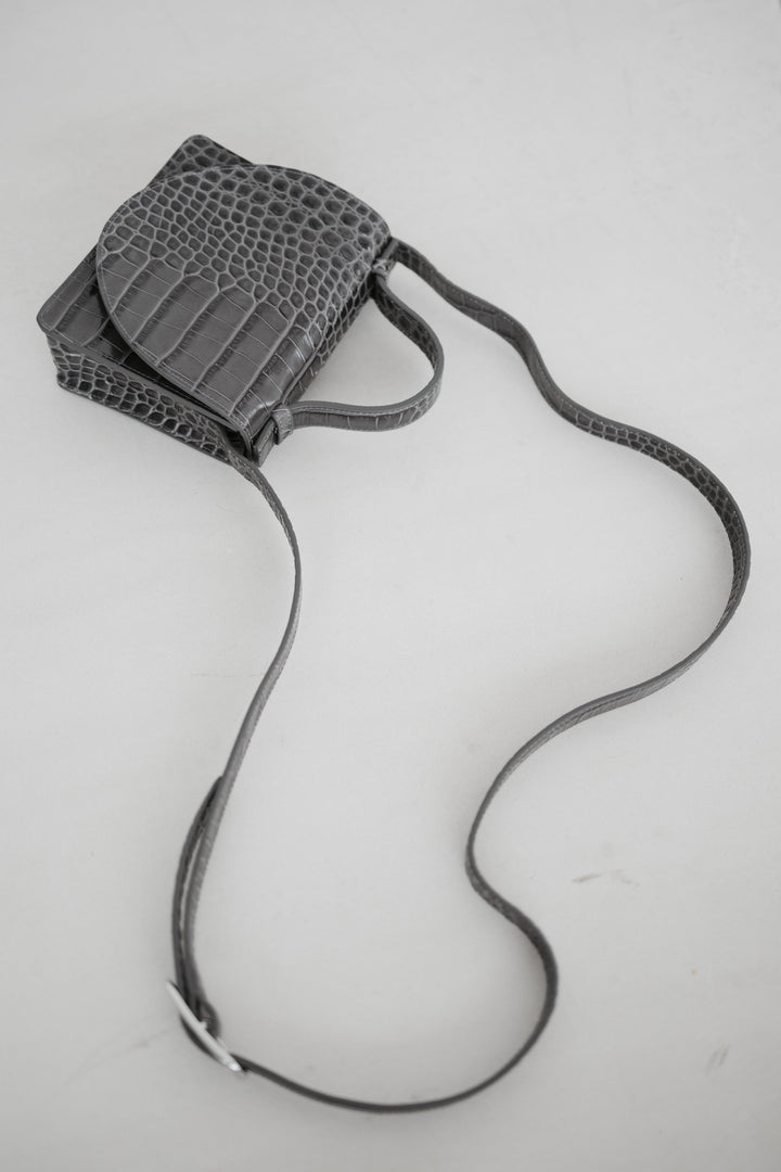 Micro Briefcase | Antracite Croco