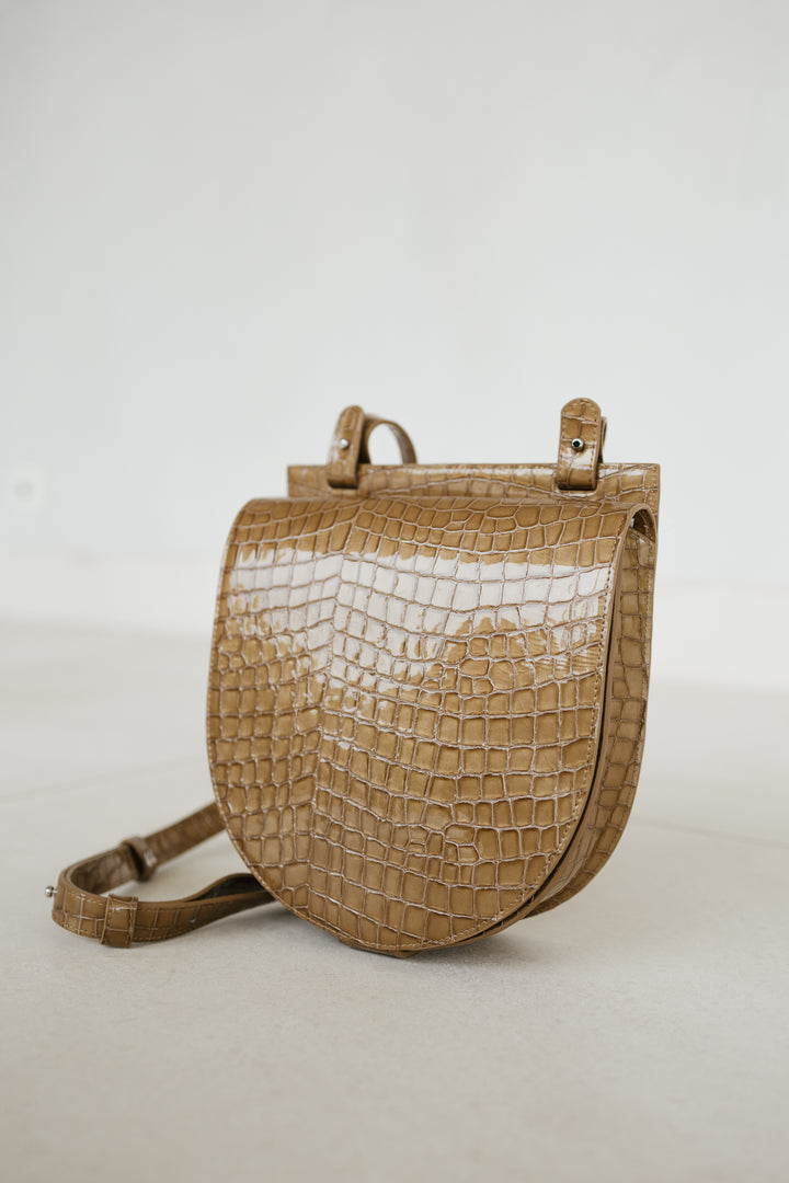 Single Saddle | Camel Nacre Croco