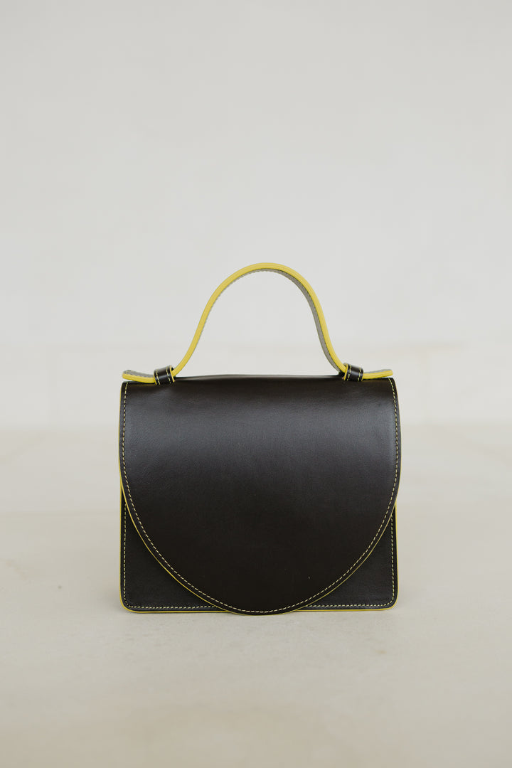Micro Briefcase | Stitched Ebony / Limon