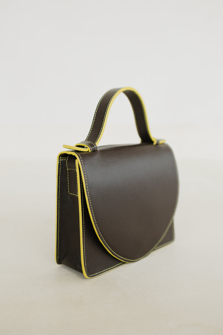 Micro Briefcase | Stitched Ebony / Limon