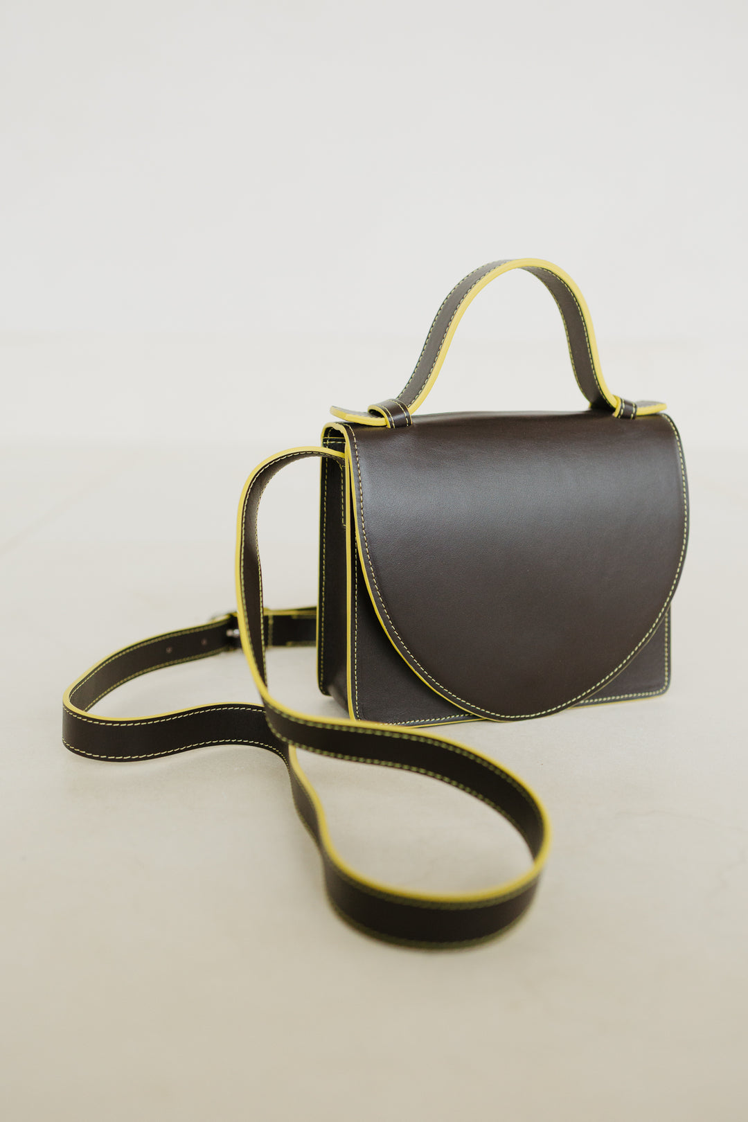 Micro Briefcase | Stitched Ebony / Limon