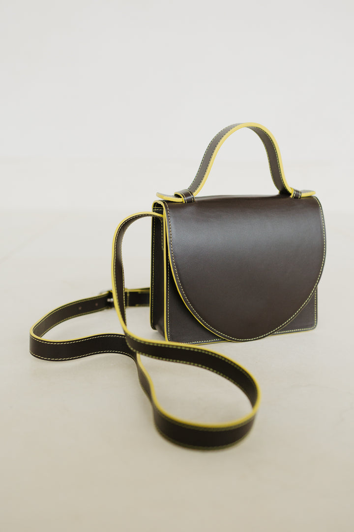 Micro Briefcase | Stitched Ebony / Limon