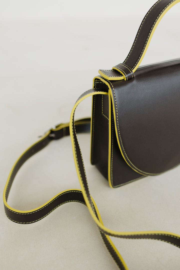 Micro Briefcase | Stitched Ebony / Limon