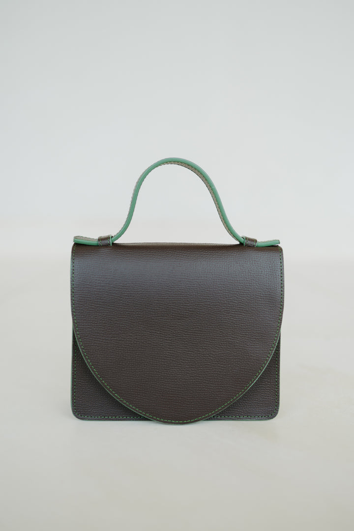 Micro Briefcase | Stitched Ebony / Army Structured