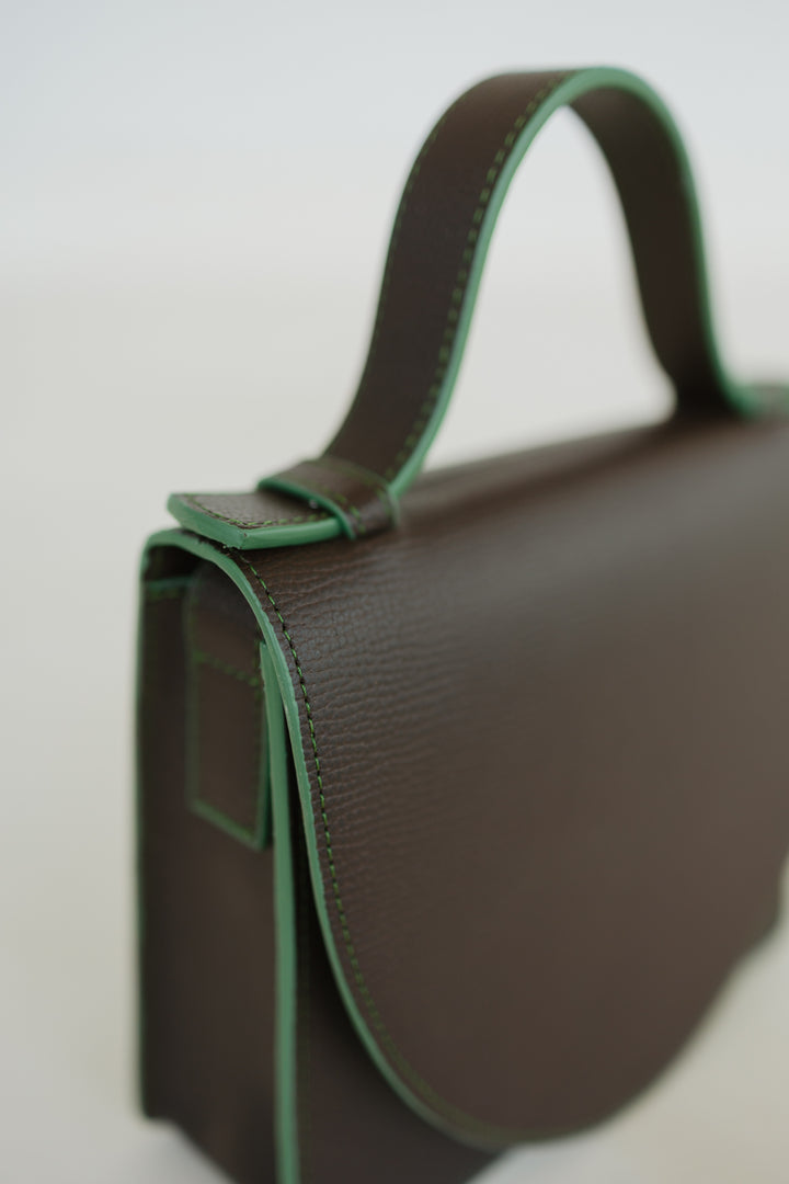 Micro Briefcase | Stitched Ebony / Army Structured