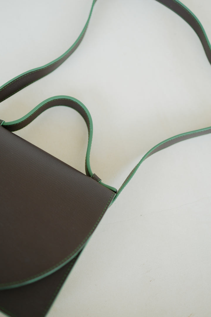 Micro Briefcase | Stitched Ebony / Army Structured