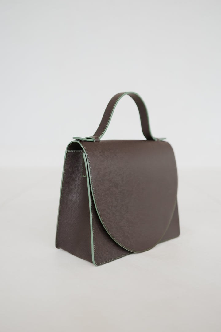 Mini Briefcase | Stitched Ebony / Army Structured