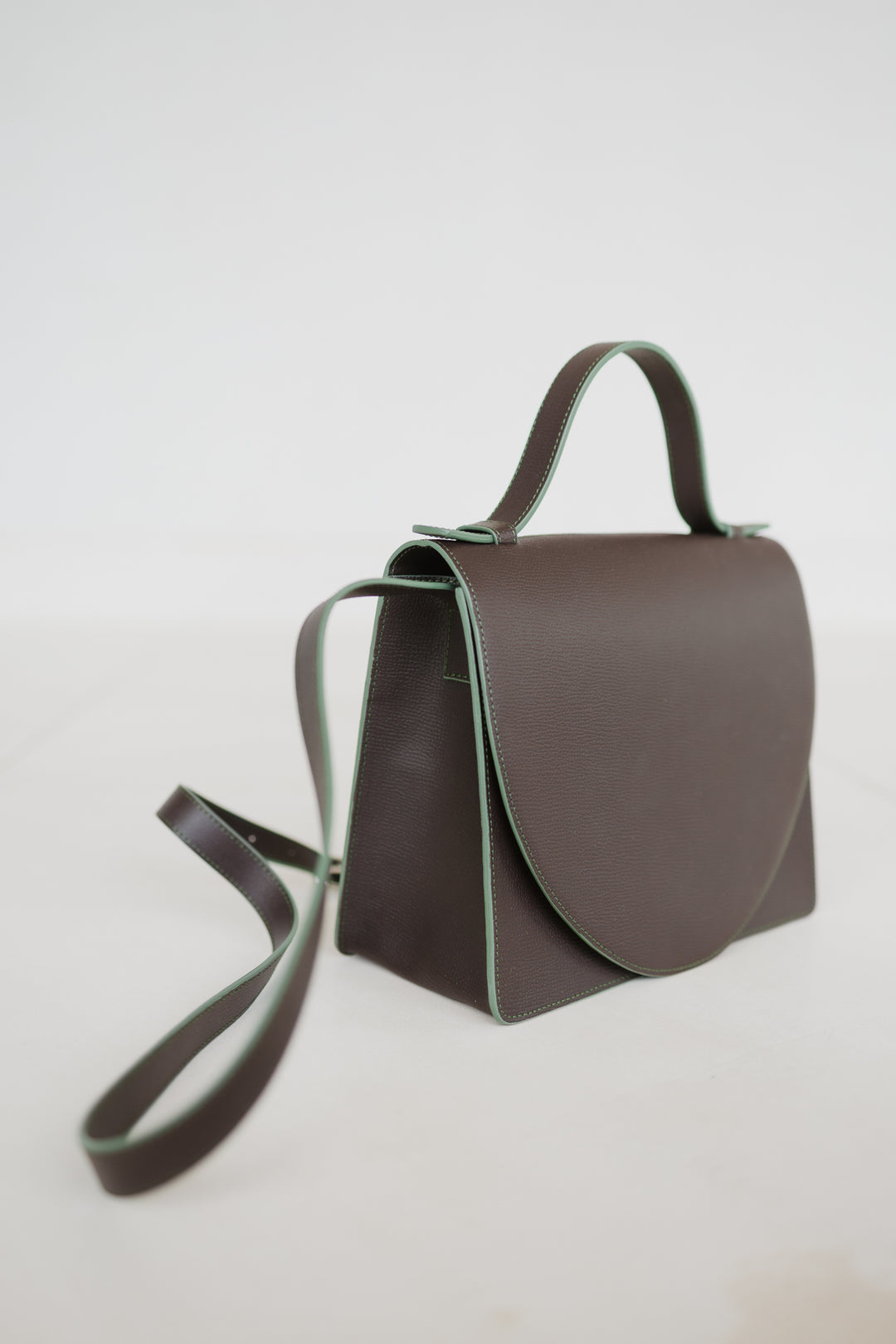 Mini Briefcase | Stitched Ebony / Army Structured