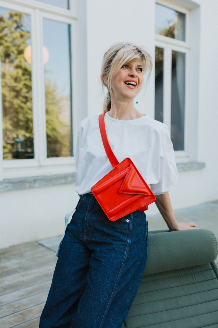 Belt Bag: Belt XL Red Pure + Trapezium M Red Pure