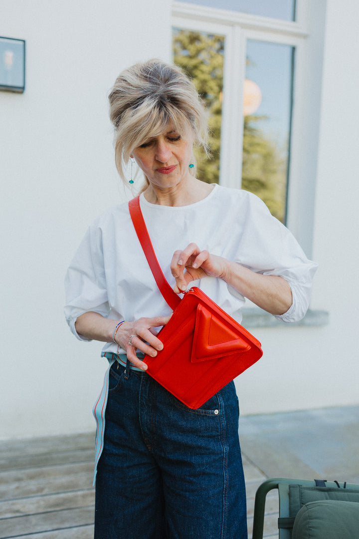 Belt Bag: Belt XL Red Pure + Trapezium M Red Pure