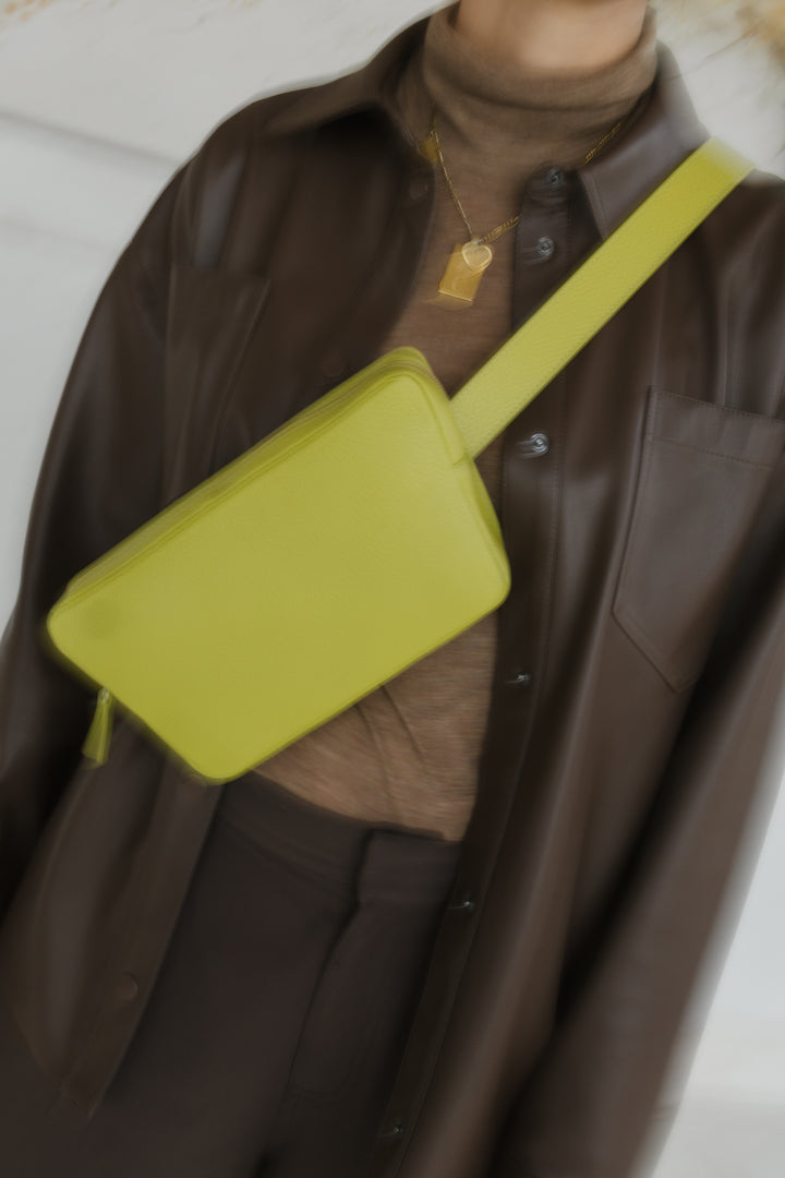 Belt Bag: Belt XL Lime Structured + Trapezium Lime Structured