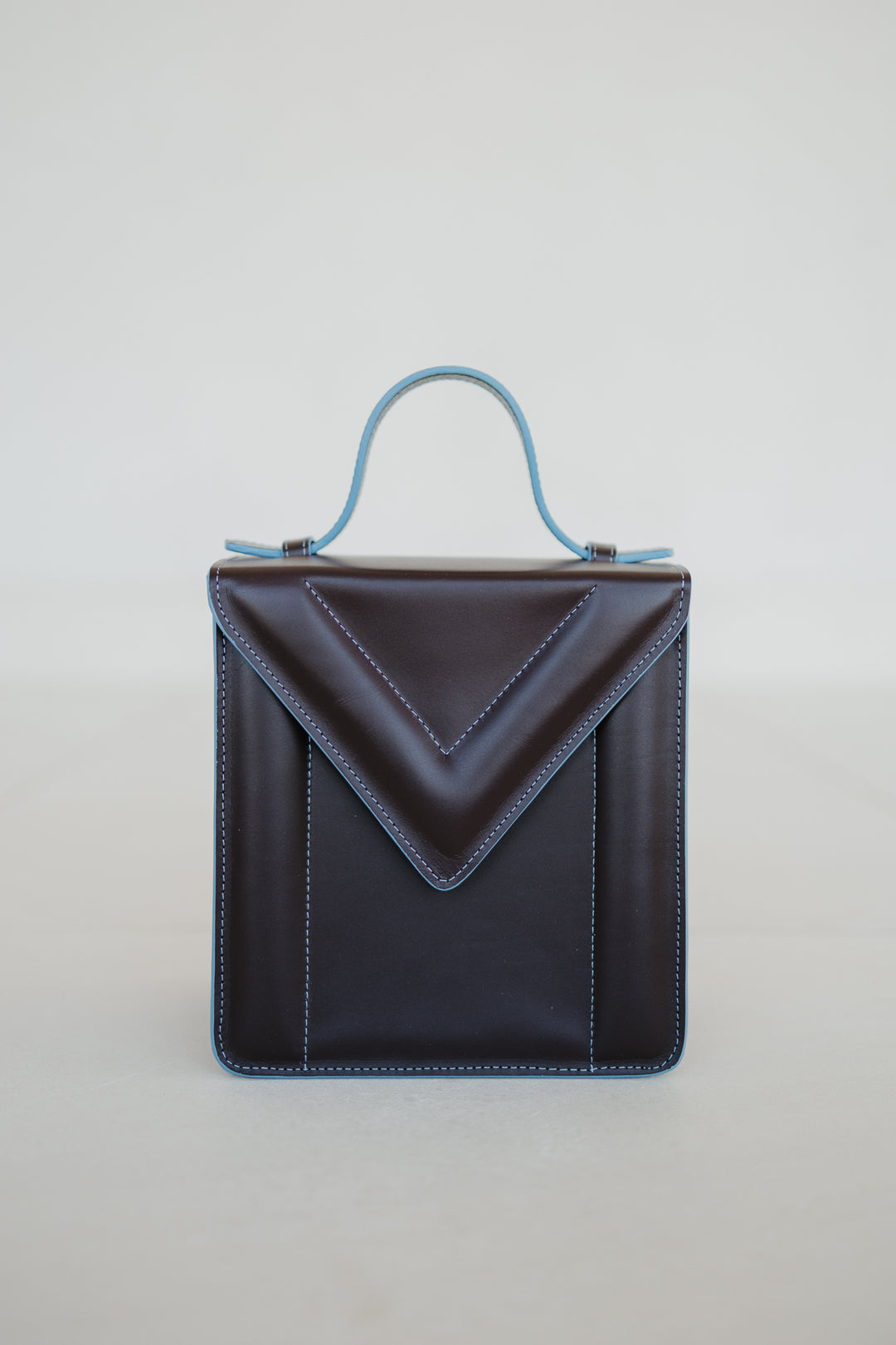 Boxbag | Stitched Burgundy / Bleu Ciel